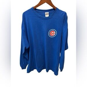 VTG 90’s Delta Pro Weight Chicago Cubs Crewneck LS Tee Big Back Logo Blue Red